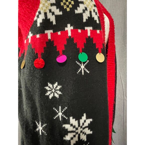 Holiday Time Santa Ugly Christmas Sweater Vest Women’s Medium 8-10 - Picture 5 of 12